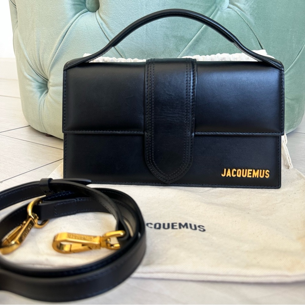 Jacquemus, The Grande Bambino, Black Leather Crossbody, Satchel Handbag 🖤 - Picture 3 of 10